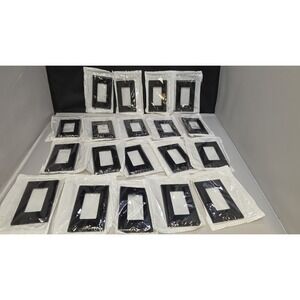 (19)-Leviton Decora 1-Gang Smooth Plastic Rocker Decorator Wall Plate, Black